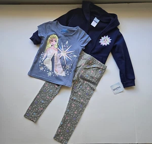 Disney Frozen Outfit Set 3 Pc Size 5 Elsa Clothing Character Jacket Shirt Pants - Picture 1 of 7