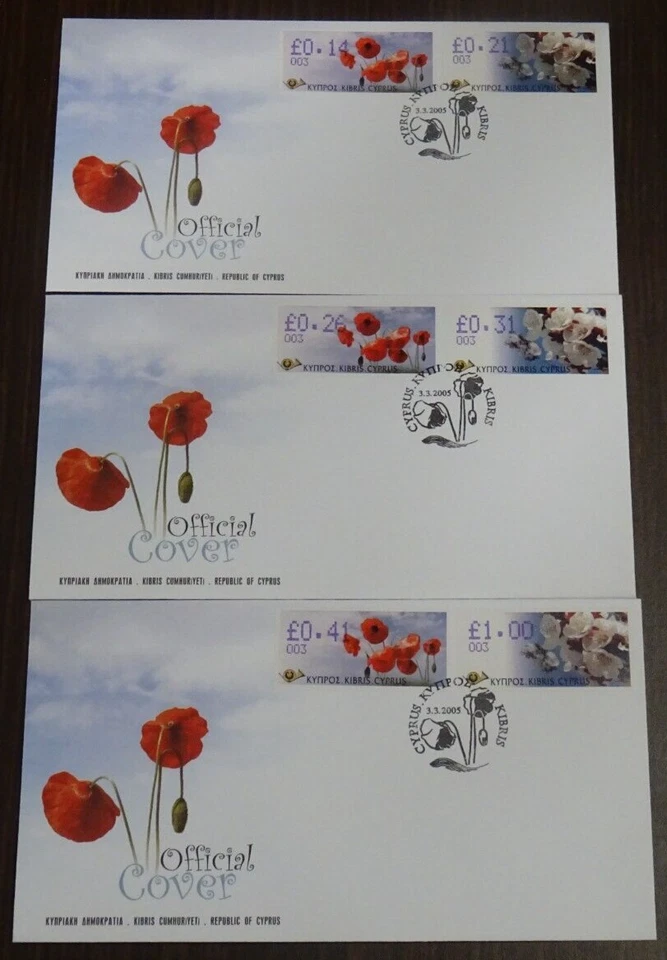 Cyprus 2005 Code 003 atm Frama FDC SET VF - Image 1 of 1