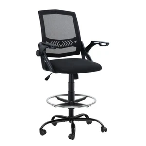 Artiss Office Chair Drafting Stool Computer Standing Desk Mesh Chairs Black - Picture 1 of 8