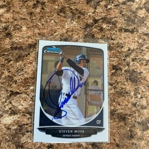 Steven Moya Signed 2013 Bowman Chrome Auto Rc Detroit Tigers - Picture 1 of 1