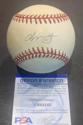 Chipper Jones Signed National League NL Baseball Vintage Auto Braves Hof Psa Coa - Image 1 of 4