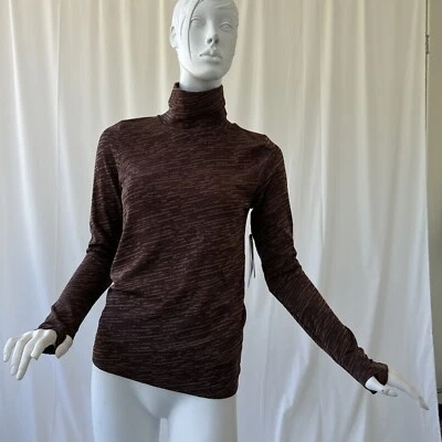 Athleta FLURRY CUELLO DE TORTUGA SIN COSTURAS, Wren Marrón Rústico TALLA M 466557 X1201H Foto 1 de 4