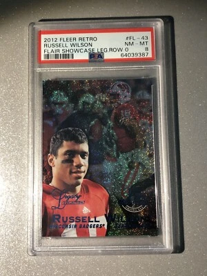 2012 Russell Wilson Fleer Retro Showcase Legacy ￼Rookie /100 PSA 8 Rare Tough - Image 1 of 2