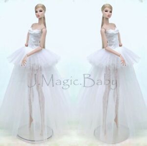 Barbie Doll White Wedding Dress Party Clothes Princess Costume Outfit Gift