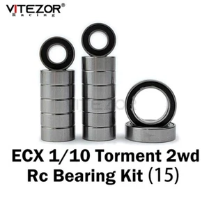 Fit ECX 2wd Torment Complete Bearings Kit (15Pcs) Rubber Sealed Rc Upgrade Part - Picture 1 of 10