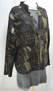 Chicos NEW Coat burnout ripped silk Coat light jungle jacket blazer Chico 3 L XL - Picture 1 of 9