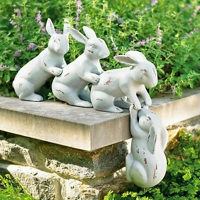 Saved By A Hare Sculpture Bunny Decor Sculpture Party Decor Gift Rabbit Statue。 - Image 1 of 4