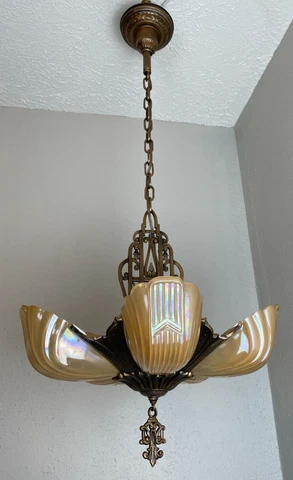 1930s Art Deco 5 light slip shade fixture Cover