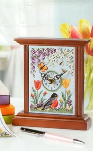 Robin's Garden Bookmark & Clock Cross Stitch Calendar Patterns - Picture 1 of 2