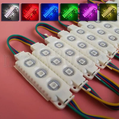12V 5050 RGB LED Module Light Strip 3LED Injection Tape Waterproof Front Sign - Image 1 of 4