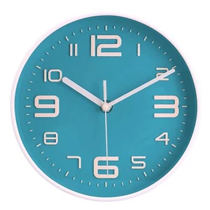 8” Round Silent Wall Clock Easy Read Big Numbers Kitchen Modern Non-Ticking D... - Picture 1 of 6