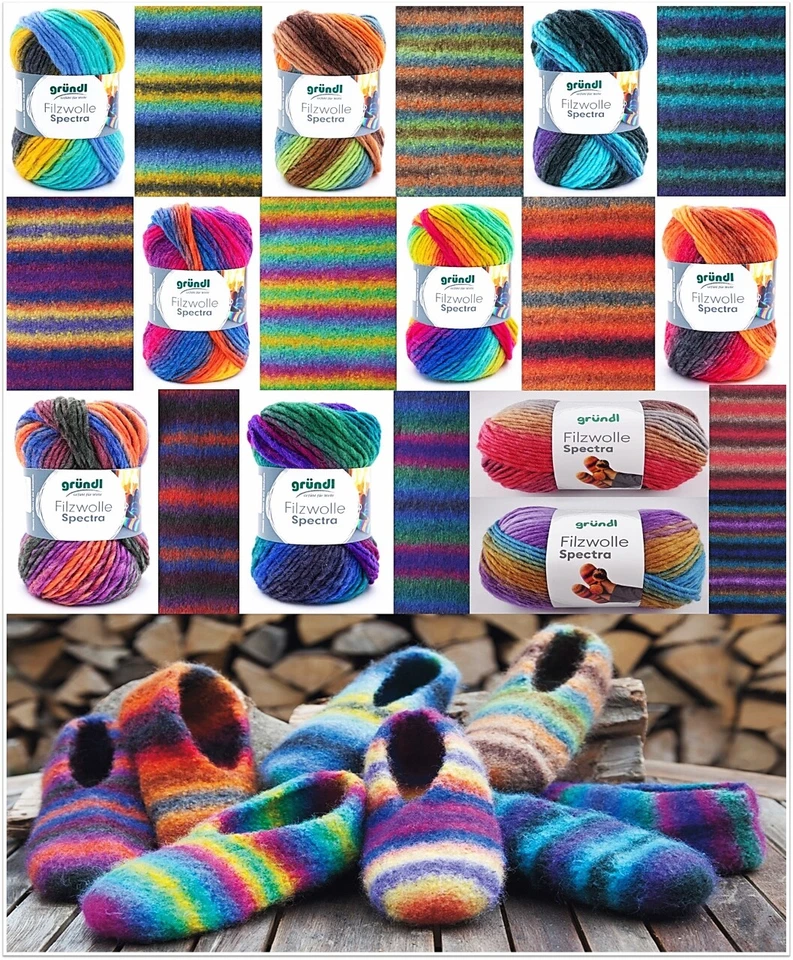 100g Gründl Filzwolle Spectra Filzgarn Farbverlauf stricken filzen GP 69,90€/1kg - Bild 1 von 1
