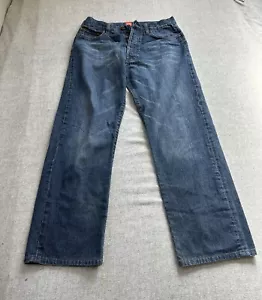HUGO BOSS Men 34x34 Orange Label Jeans HB1 Button Fly Blue Denim - Picture 1 of 18