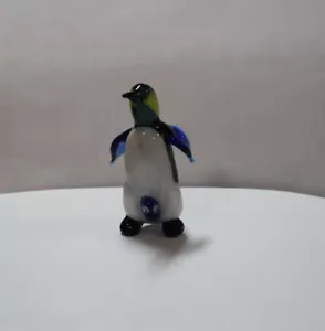 Hand Blown Glass Lamp Murano Glass Figurine Penguin with Baby #1 - Picture 1 of 1