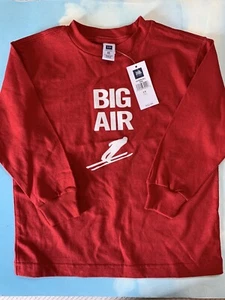 Red Long Sleeve T-shirt SKII BIG AIR Size 4-6 Boys Unisex Girls Shirt - Picture 1 of 5