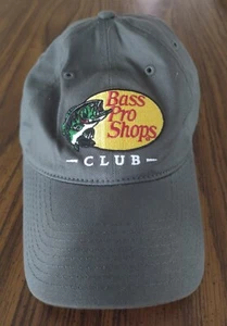 Bass Pro Shops Club Hat - Baseball Cap Dad Style One Size Adjustable Gray Strap - Picture 1 of 2