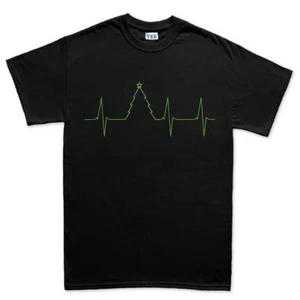 T-shirt maglietta uomo Natale battito di cuore regalo Babbo Natale nuova - Foto 1 di 6