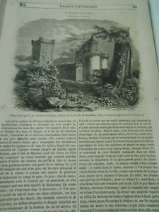 Le Chateau d'Alençon ( dpt Orne ) 1847 Gravure Print Article - Foto 1 di 1