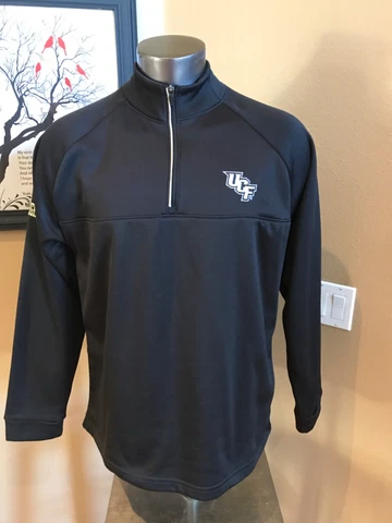UCF Central Florida Golden Knights 1/4  Zip long sleeve champion black Large L Cover