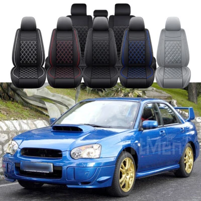 For Subaru Impreza WRX STI 4DR Car 5 Seat Covers Full Set PU Cushion Protector - Image 1 of 4