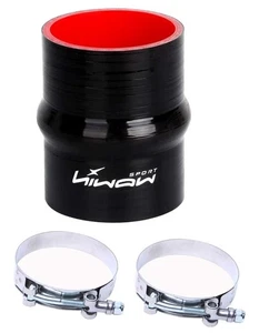 4 Zoll Länge Höcker schwarz Silikon Hochtemperatur 4-lagig verstärkt gerade Kupplung - Bild 1 von 4