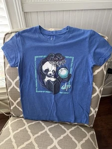 Youth Medium Dude Perfect Tshirt Blue With Basketball Hoop Panda - Picture 1 of 4