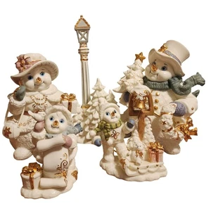 Grandeur Noel Porzellan Schneemann Familie Collector's Edition 2002 Weihnachtsdeko - Bild 1 von 12