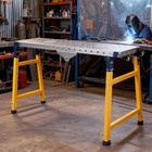 1100LB Portable Folding Welding Table,Steel Workbench w/5 Level Adjustable Heigh