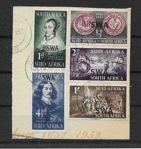 A025) Südwestafrika 1952 Mi.Nr. 269-73 kpl. Satz gestempelt auf Papier - Bild 1 von 1