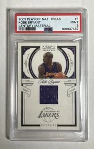 2009-10 National Treasures Kobe Bryant Game Worn Jersey Card Patch Psa 9 POP 2 - Picture 1 of 2
