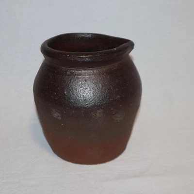 19Th Century Edo Period Antique Pottery Vase Japanese Jar Decor Pot Bizen 5.7 in - Image 1 of 4