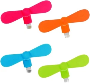 Personal Mini USB Fan for Cellphones - 4 Pack Portable Cell Phone Fan - Picture 1 of 7