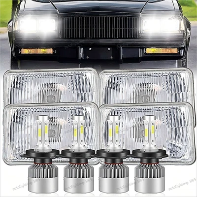 Faro DRL haz sellado LED 4x6" pulgadas 4 piezas para Chevrolet Monte Carlo 1980-1988 Foto 1 de 4