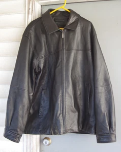 Vintage Axcess Leather Trench Coat Men's XLT EUC - Picture 1 of 3