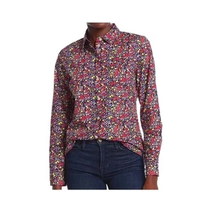 Liberty Art Fabrics By For J Crew Floral Button Up Shirt Sz 6 Casual Artsy Deco - Picture 1 of 9