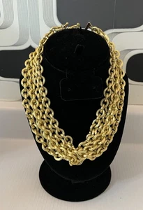Gargantilla de eslabones de cadena tono dorado Anne Klein de colección collar etiqueta de león mate - Imagen 1 de 12