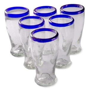 Birra da cantina Orion messicana bordo cobalto 16 oz - set di 6 - Foto 1 di 7