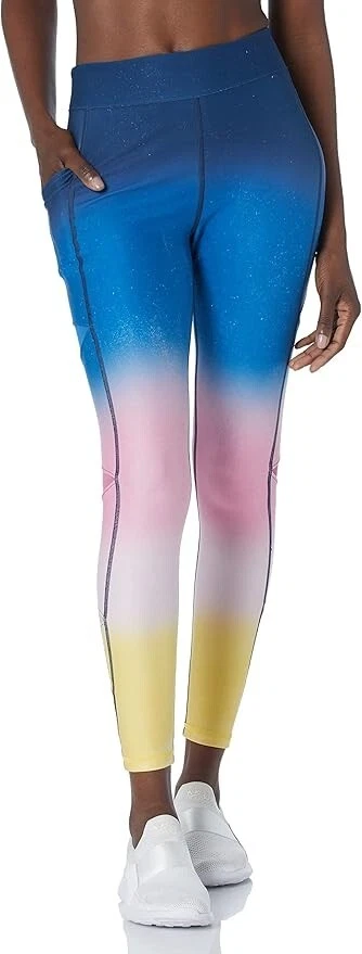 Leggings femininas HUK molinete desempenho tamanho médio bolsos coloridos - Imagem 1 de 4