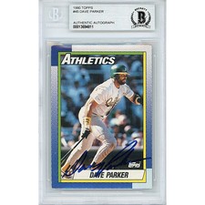 Dave Parker Oakland A's Authentic Signed 1990 Topps Card Beckett Slab COA Auto