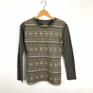 Vintage Calvin Klein Sweater Womans Size Small Gray Striped Wool Blend Knit 90s - Picture 1 of 18