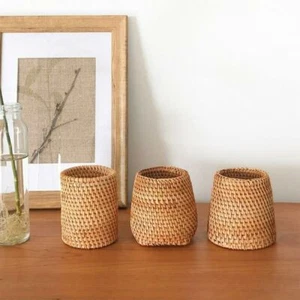 Stationery Storage Wood Vine Rattan Pen Holder Stationery Container Teahouse - Picture 1 of 15