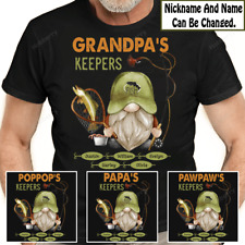 Personalized Grandpa'S Keepers Fishing Papa Grandpa Shirt Gift For Grandpa Dad