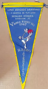 RADIO INTERNACIONAL Original 1967 Basketball WM Uruguay Wimpel von 1967 - Bild 1 von 2