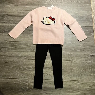 Victoria Baby Couture Hello Kitty Girls Cashmere Sweater sz 8 Black Knit Legging - Image 1 of 4