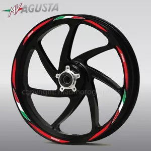 Adesivi decalcomanie ruota moto Agusta F3 strisce cerchio F4 800 675 Rivale Brutale - Foto 1 di 2