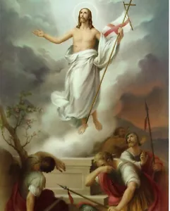 Catholic Picture Print RESURRECTION of Jesus on Easter 8x10" from Italy - Picture 1 of 1