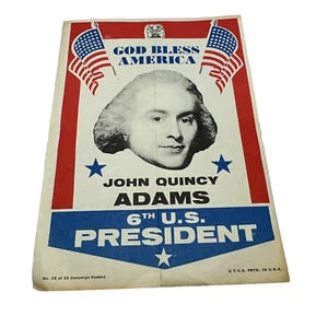 John Q Adams #15 von 15 God Bless America 1972 Topps President Mini Poster 5 x 7 - Bild 1 von 5