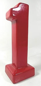 Vintage Haeger Art Pottery 8" Ceramic Number One Vase Red - Picture 1 of 8