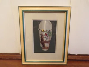 hand painted bird art framed 12x10 - Picture 1 of 6