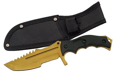 New Rite Edge Hunter Gold Fixed Blade Knife 211548-GD - Image 1 of 4